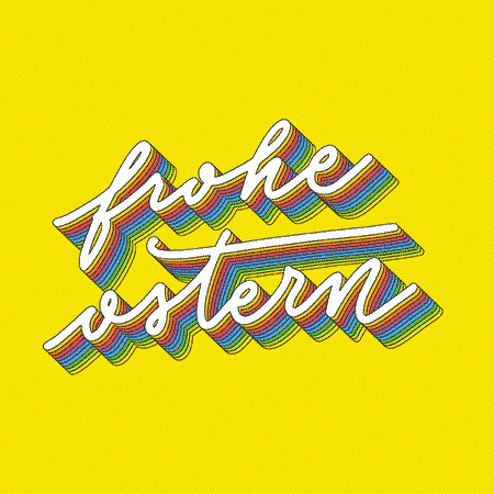 Handlettering im Retro-Style, Frohe Ostern