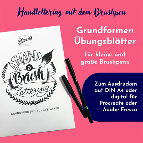 OBEREDEL DESIGN, HANDLETTERING ÜBUNGSBLÄTTER